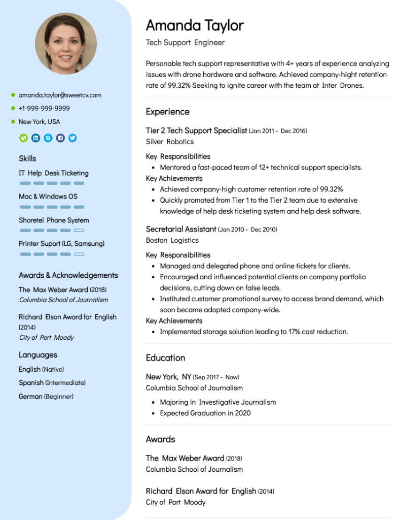 Resume template Accent Resume template Accent
