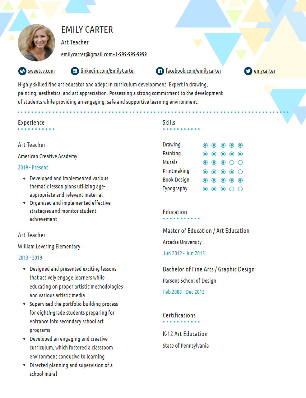 Resume template Jade Resume template Jade