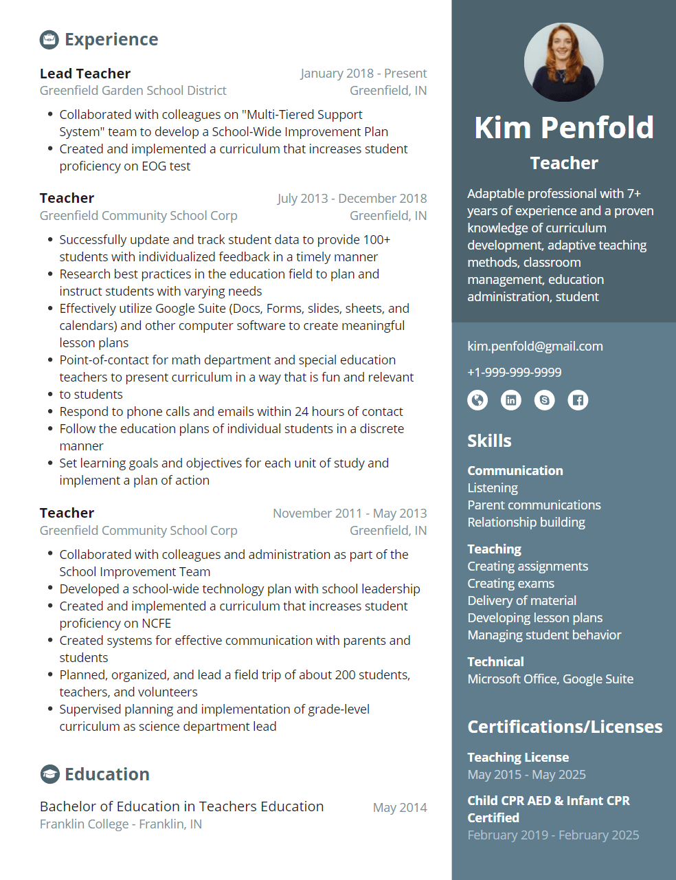 Resume template Larimar Resume template Larimar