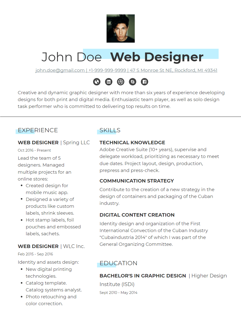 Resume template Letterpress Resume template Letterpress