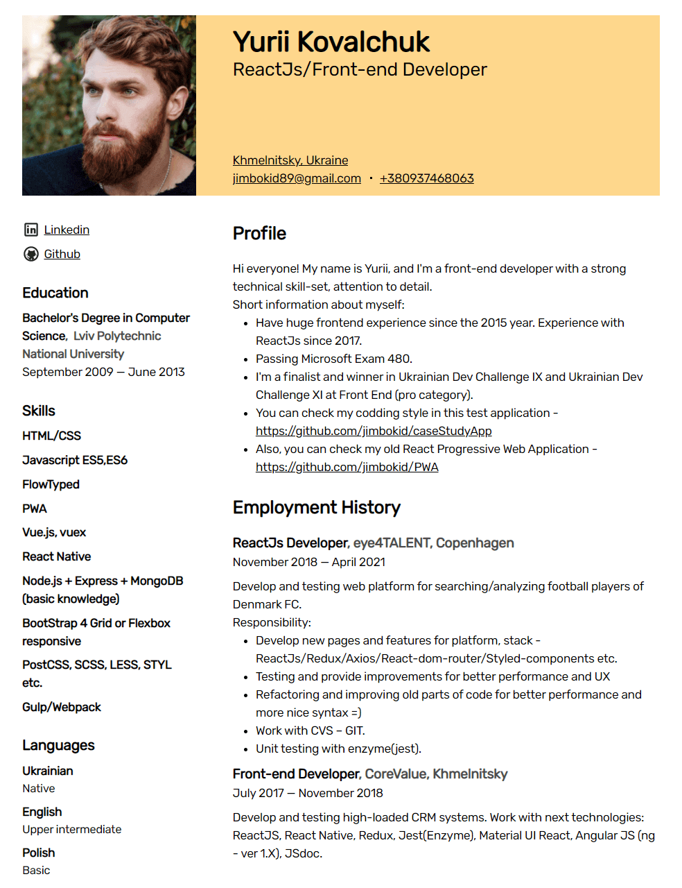 Resume template Mate Resume template Mate